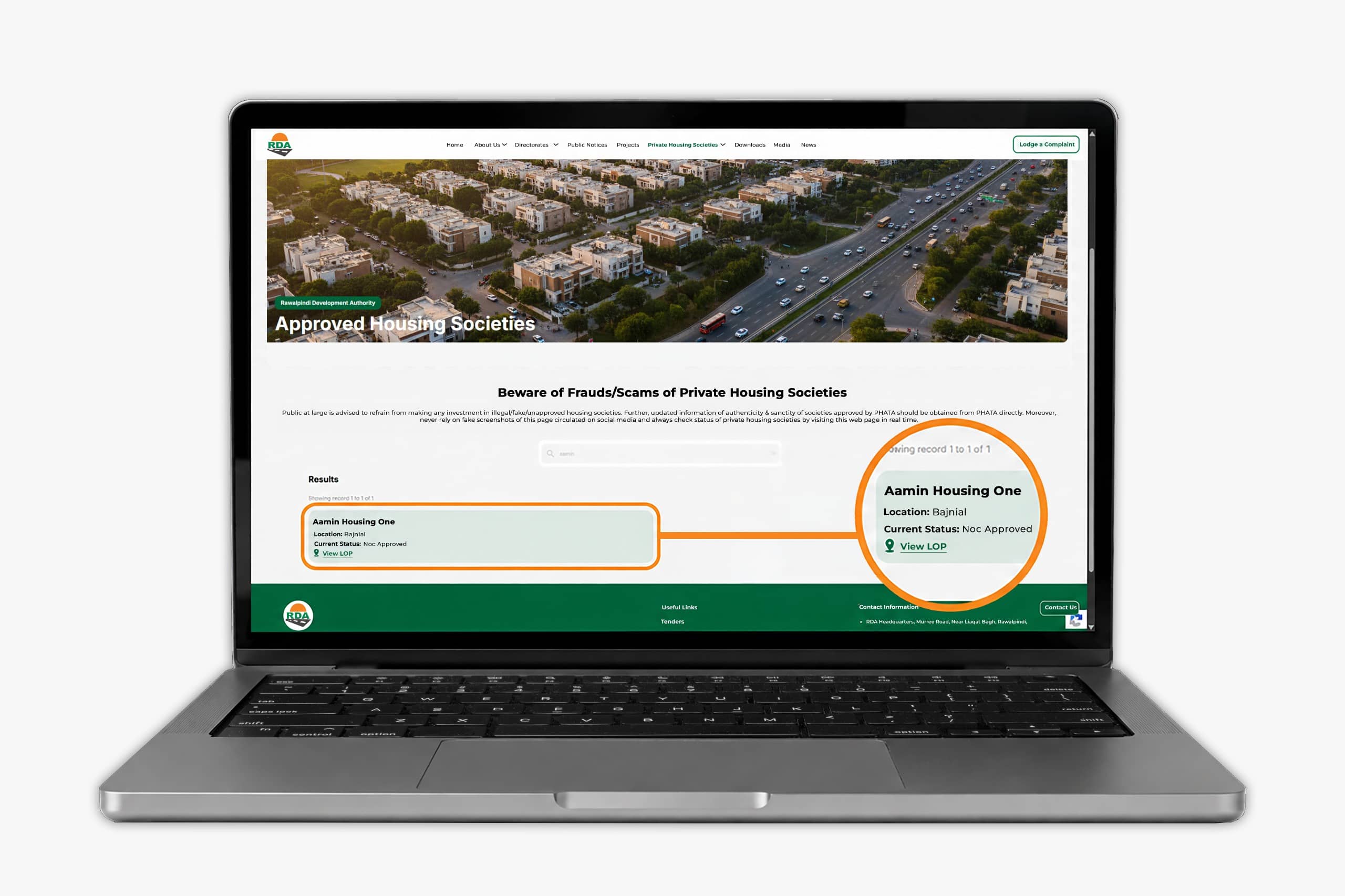 RDA approval and legal status certificate for Aamin Housing-1