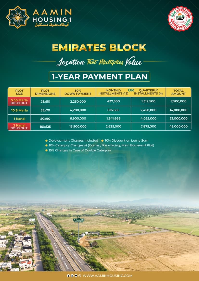 1-Year Payment Plan flyer